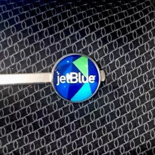JET BLUE A320 Tie Clip Jewelry Old Logo,Glass Dome 3/4” Jetblue Airline Airways