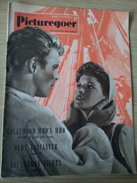 1953 PICTUREGOER FILM MAGAZINE: Cover -EVA BARLOK & BURT LANCASTER