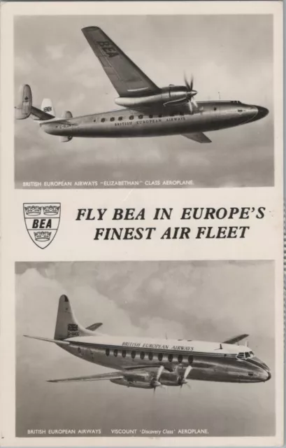 RPPC British European Airways Elizabethan +  Viscount Airplanes