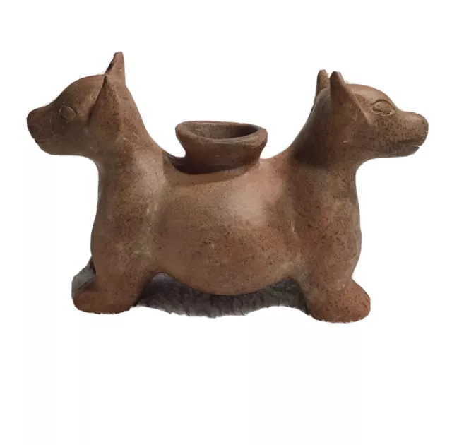 Pre-Columbian Colima 2 Headed Dog Vessel