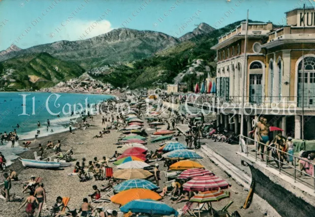 1958 BORDIGHERA Spiaggia Imperia cartolina