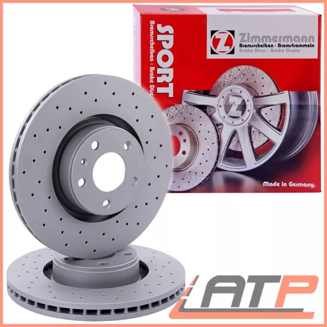 2X Genuine Zimmermann 150.1286.52 Sport Brake Disc Drilled Vented Ø298 Rear Axle