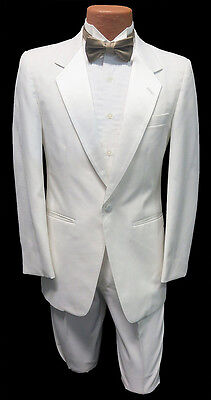 Boys Size 6 White Tuxedo Dinner Jacket with Pants Ring Bearer Formal Wedding