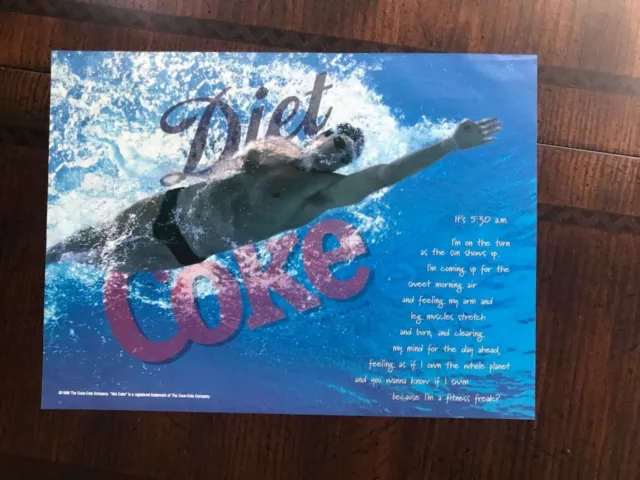 1998 original print ad Diet Coke - Swimmer