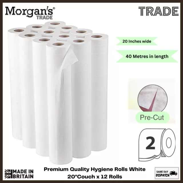 TRADE White Premium Quality Hygiene Rolls Beauty Salon Massage Table 12 Rolls