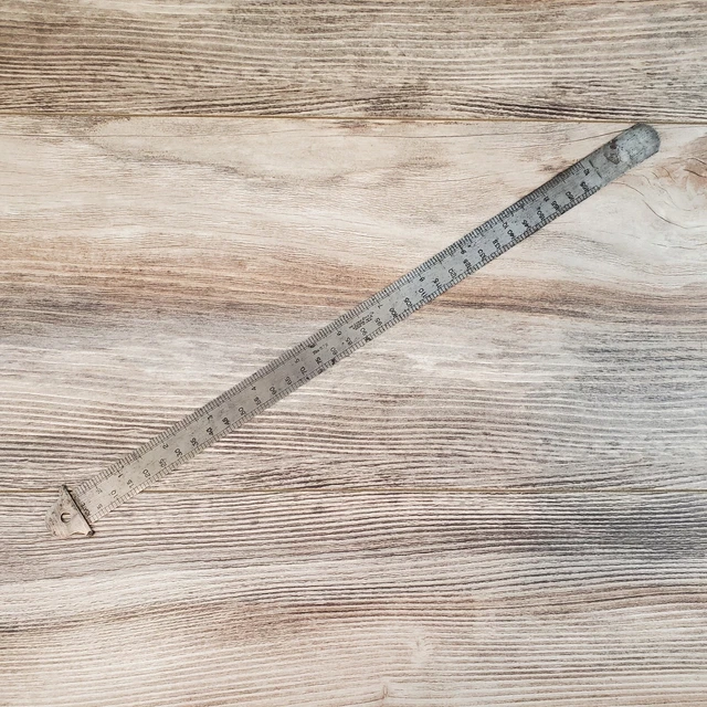 Vintage Machinist Ruler Lufkin #572 12" scale point scales on reverse