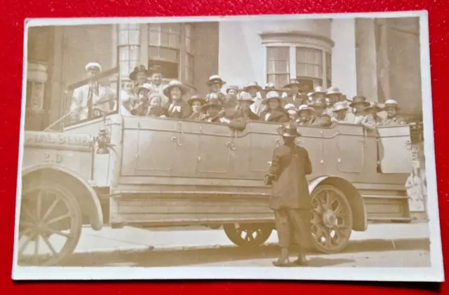 Antique Postcard Charabanc Mothers Meeting Outing 1922 Weymouth