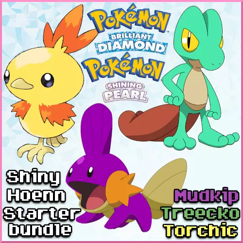 Shiny Treecko/Torchic/Mudkip Starter Pack 6IV - Pokemon X/Y OR/AS