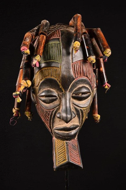 21099 African Old Chokwe Rasta Mask / Mask Dr Congo