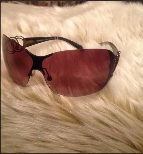 CHANEL MODEL 4147 335/13 Sunglasses Brown Frame Italy $250.00