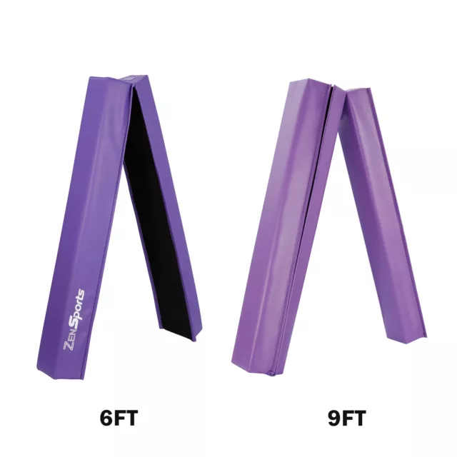 6/9ft Purple Balance Beam Extra Firm Vinyl Folding Gymnastics Beam Tumbling Home