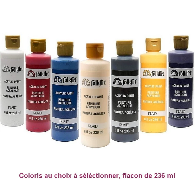 Peinture crémeuse Folkart Acrylique, flacon de 236 ml, pour bois, carton, plâtre
