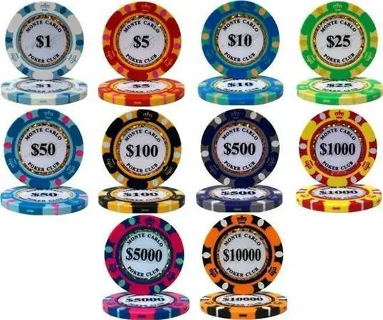 NEW 1000 PC Monte Carlo 14 Gram Clay Poker Chips Bulk Lot  - Pick Denominations