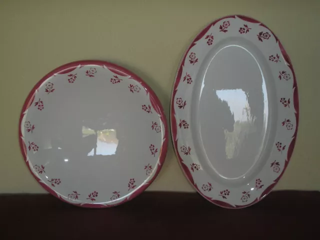 Lot de 2 anciens plats en céramique de SARREGUEMINES  Avila / vaisselle vintage