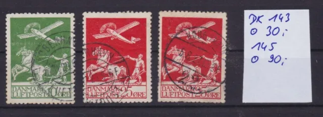 DÄNEMARK 1925 Mi 143+145 gestempelt Flugpostmarken Wert 120 EUR (154463)