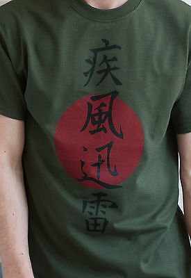 Giapponese T Shirt Fulmine Tokyo Calligrafia Anime Yoga Arti Marziali Uomo