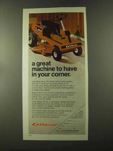 1973 GILSON RIDING Mower Ad - Have in Your Corner £18.00 - PicClick UK