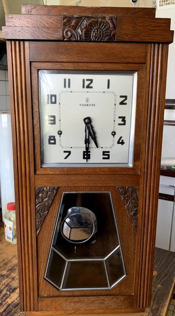 Ancienne Pendule VEDETTE Transistor Formica + Baromètre & Thermo Vintage #A372 - France