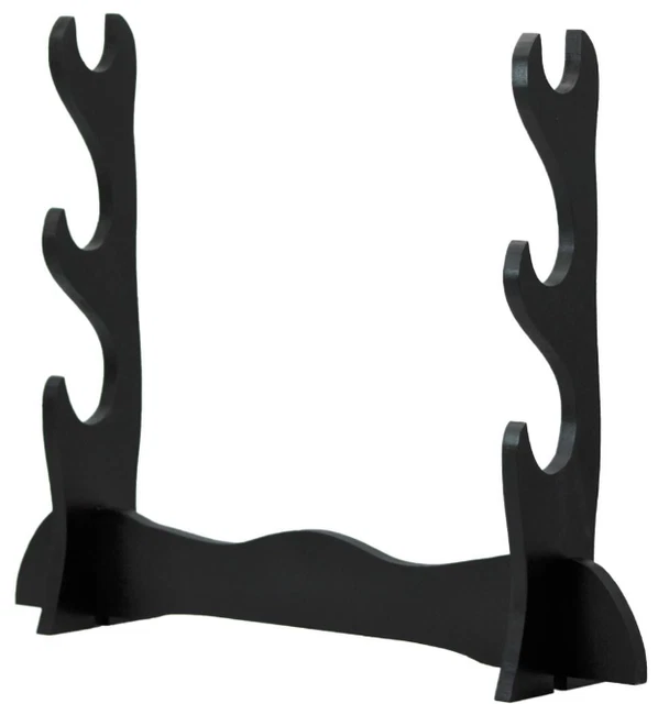 SUPPORT de KATANA 3 PLACES EN BOIS NOIR