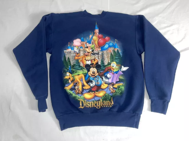 Mickey Mouse Disneyland Resort Sweatshirt Small Pluto Mickey Donald Duck Goofey