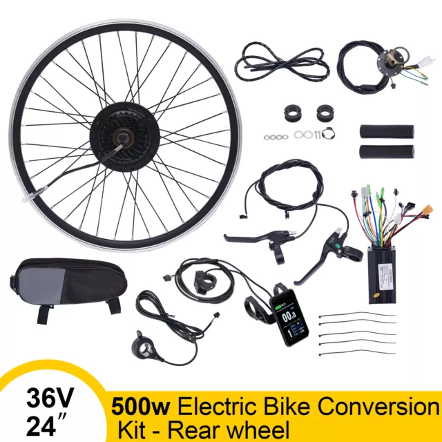 24 zoll Hinterrad Elektrofahrrad Umbausatz 36V 500W Motor E-Bike Conversion Kit