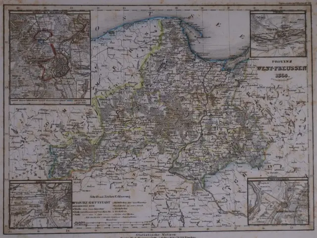 Dated 1836 Universal Atlas Map ~ WEST PREUSSEN / WEST PRUSSIA ~ (10x12)-#1284