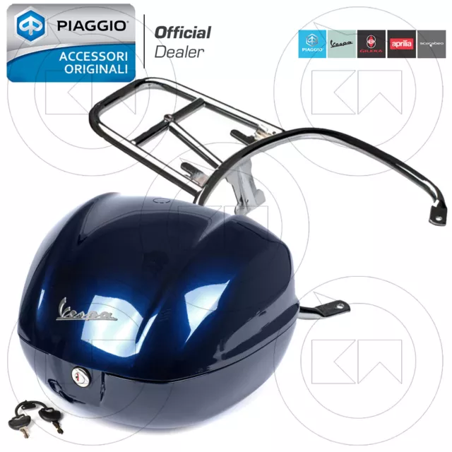 Set Top-Case VESPA Printemps 50 125 150 Peint Bleu 222 / A Original Piaggio