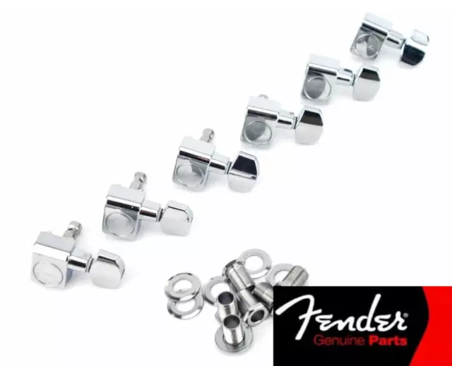 Mécaniques FENDER logo 0990820100 - 2 pins - 6 in line - guitare strat, tele...