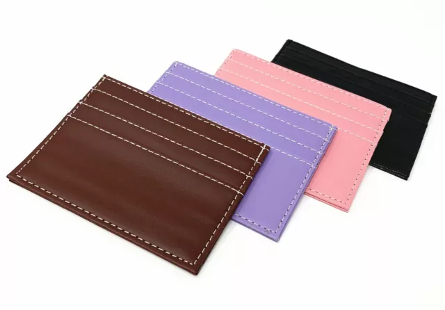 Mens Womens Leather Slim Wallet Pocket Money Holder for ID Credit Card Cash 3X4"