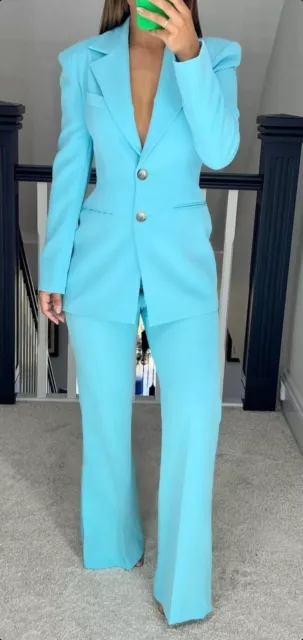 River Island Celeb Frankie Turquoise Co-ord Suit Blazer & Trousers 12 BNWT