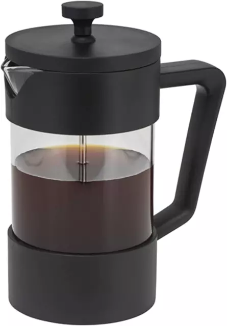 Avanti Sorrento Borosilicate Glass Carafe Coffee Plunger 360 Ml / 2 Cup, Black
