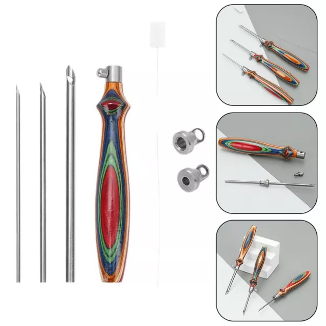 Ergonomic Wooden Handle Embroidery Punch Needle Set with Complete Accessories