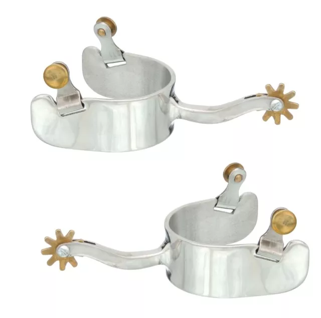 Western Equitation Rowel Spurs - Stainless Steel - Gooseneck Shank - Mens/Womens