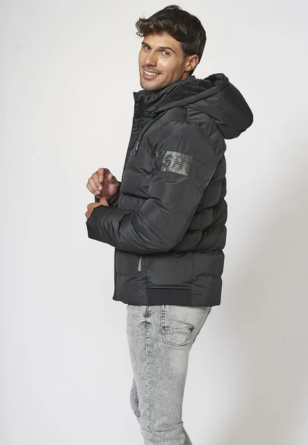 Chaqueta acolchada para Hombre con solapa y cuello con capucha Koroshi 2