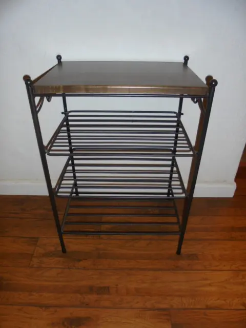 Longaberger Foundry Wrought Iron Shelf Side Table Rich Brown