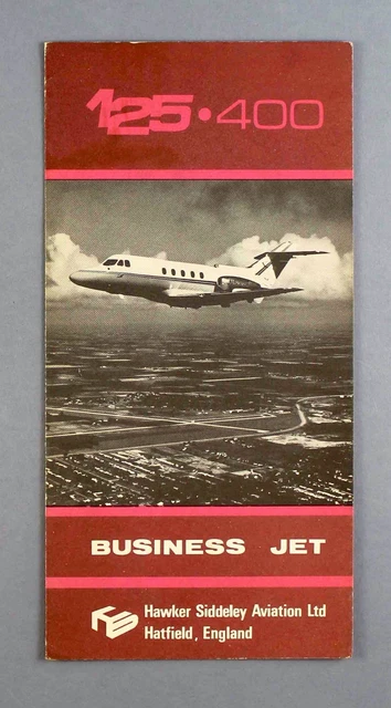Hawker Siddeley Hs125 400 Business Jet Manufacturers Sales Brochure Private Jet