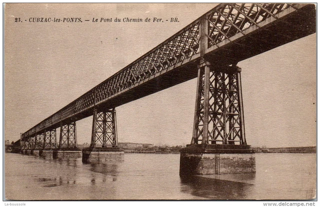 33 CUBZAC LES PONTS - le pont du chemin de fer.