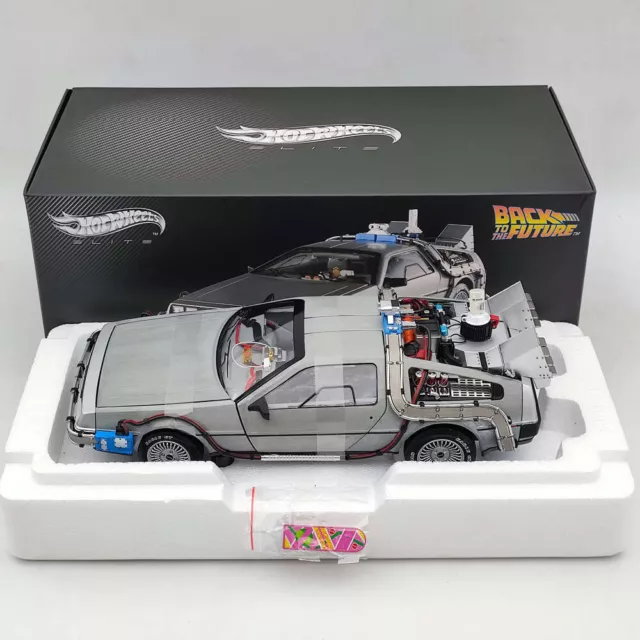 1/18 Hot Wheels Elite Back To The Future Time Machine Delorean BCJ97 Model Car