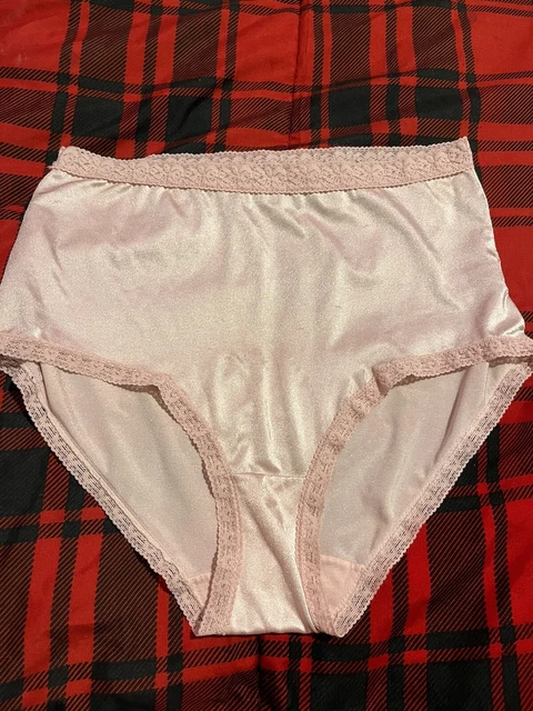 VTG NYLON LIQUID Satin Granny Panty Sissy Brief Large Vanity Fair