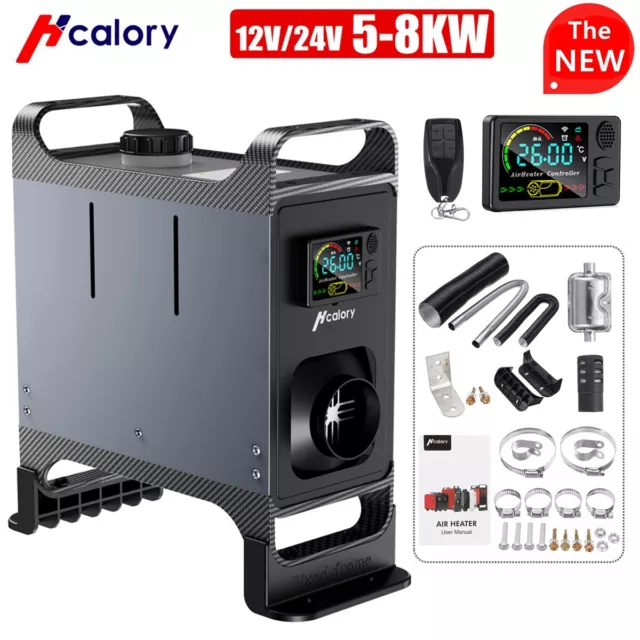 HCALORY 5-8KW Air Diesel Heater Universelle 12V 24V Parkheizung Standheizung LCD