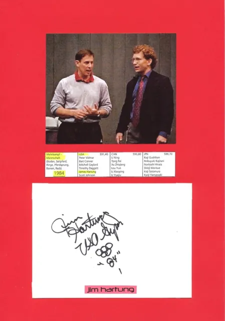 Jim Hartung  USA  Turnen 1.OS 1984  Karte original signiert WL 340750