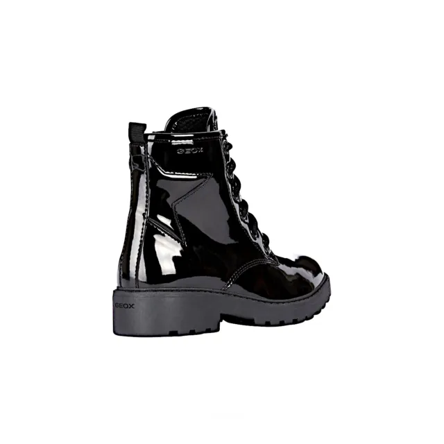 Geox Chaussures pour Femmes Bottines Rangers Militaire en Cuir Brillant Bottes 5