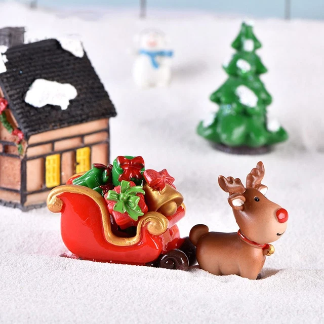 Micro Landschaft Weihnachtsbaum Weihnachtsmann Miniatur Schneemann Weihnachtsfiguren 11