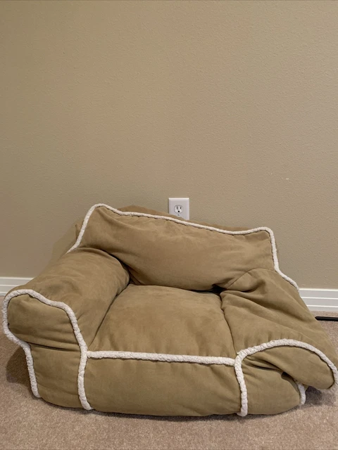 Big Joe Bean Bag Chair Kids Brown Sherpa Used Needs Refill