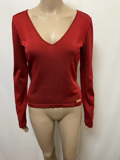 Christian Dior Boutique Top Womens ~ F 42 UK AU 14 US 10 ~ L/S Knit Style Shirt