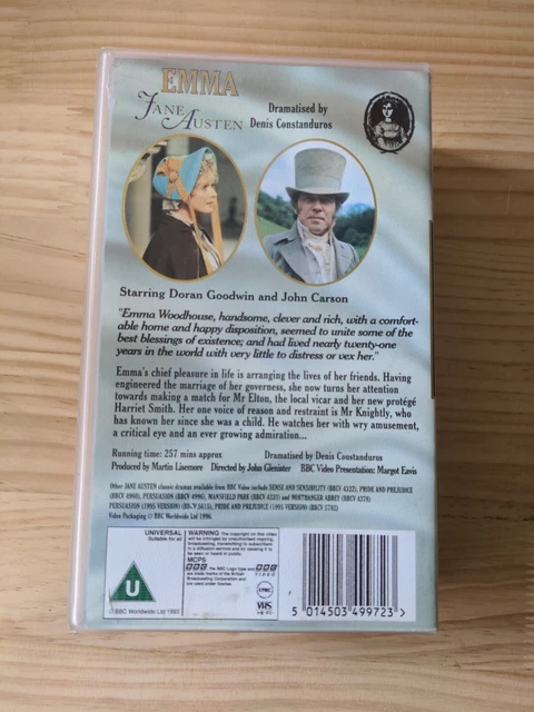 EMMA VHS 1972 Complete Mini Series BBC Video Doran Goodwin John Carson ...