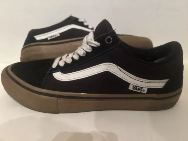 Men’s Van Pro Suede/Canvas Classic Skate Shoes Size 7 Black/White/Gum