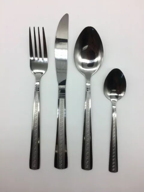 Sliver  Egyptian  Pattern 4-24 Stainless Steel  Cutlery Set High Quality