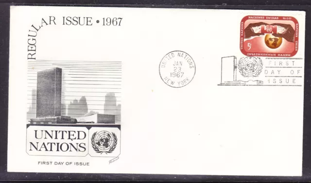 United Nations "Fleetwood"  - 1967 - 5c  Regular Issue First Day Cover Unn