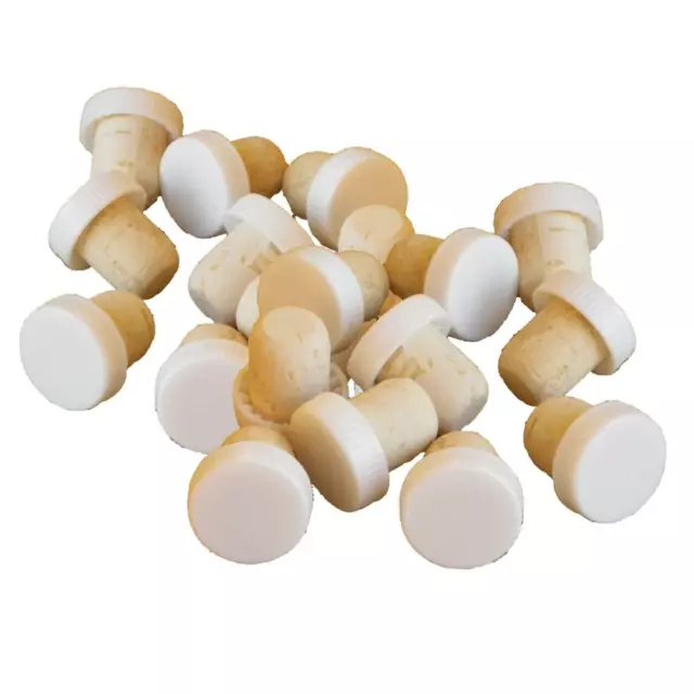 Plastic Top Corks 24pk WHITE Wine Bottle Press Tops Homebrew Cider & Wine Making